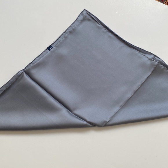 Lands End Silk Pocket Square Dusty Blue - Picture 4 of 7